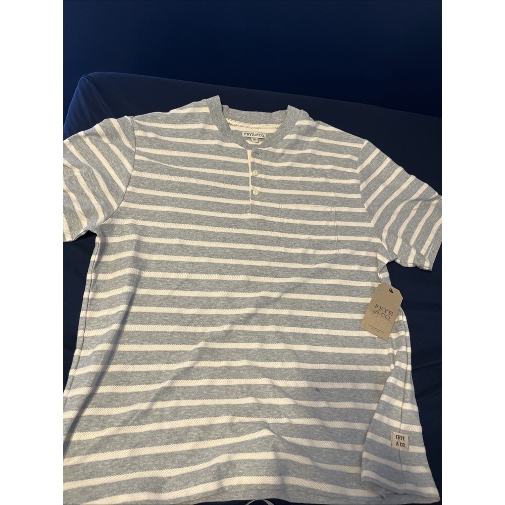 Frye & Co GRAY striped Men POLO Shirt XXL Short Sleeve